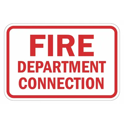 LYLE Reflective Fire Connection Sign: Aluminum, Mounting Holes Sign Mounting - Fire Department Connection Signs