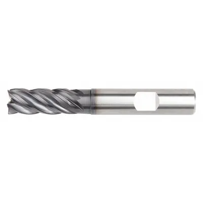 WIDIA HANITA Corner Radius End Mill: Carbide, AlTiN Coated, 5 Flute, 12 mm Mill Dia - Reduced-Neck Fast-Cutting Carbide Corner-Radius End Mills for Stainless Steel & Super Alloys