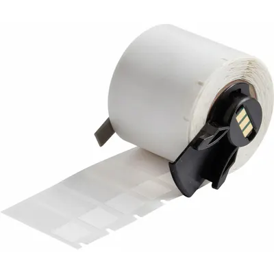 BRADY Wraparound Label: 1 1/2 in x 1/2 in, 1/2 in, Vinyl, White (Matte) - Brady Precut Label Rolls