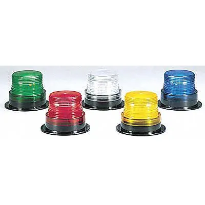 FEDERAL SIGNAL Strobe Light: Blue, 12 to 48V DC, 5 in Overall Dia, 3 5/8 in Overall Ht - Wired Strobe Lights