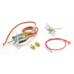 This pilot assembly is a replacement component for gas-fired heating equipment. It is used to ignite the main burner in furnaces, unit heaters, and rooftop units. The assembly is designed for direct replacement in compatible systems.