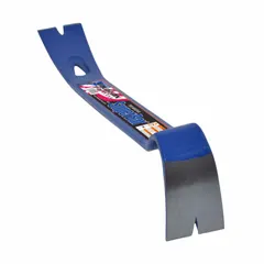 This 15-inch rolling-head pry bar features a 1/2-inch bar width and 2-inch end width with a double claw end. It meets ASME T No standards. The rolling head reduces friction for controlled leverage in prying, lifting, and aligning tasks during maintenance and assembly operations.