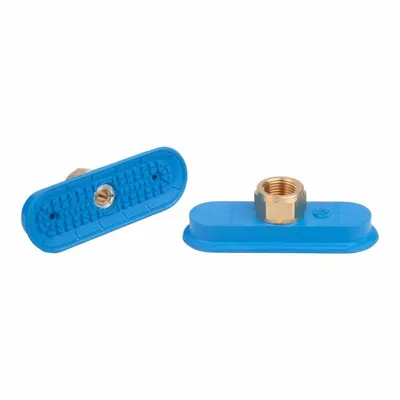 SCHMALZ Vacuum Pad Assembly: Flat Oval, 3/8 in NPT, 30 mm_90 mm Pad Dia, NBR, Blue - Flat Oval Type Automotive Industry Vacuum Pad Assemblies