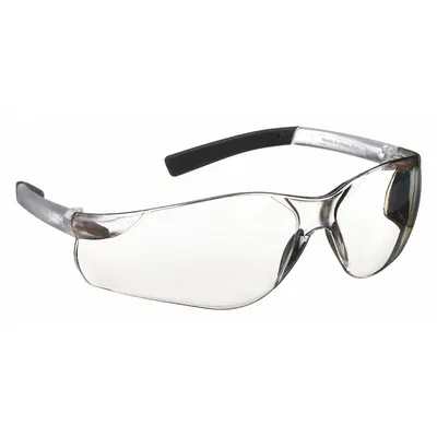 CONDOR Safety Glasses: Clear/Silver Lens, Frameless, Mirrored/Scratch-Resistant - Padded Comfort-Fit Safety Glasses