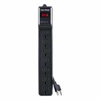CYBER POWER Outlet Strip: 7 Outlets, 6 ft Cord Lg, 1,800 J Rated Energy, 15 A Current, UL 1449 (MPN CSB706)