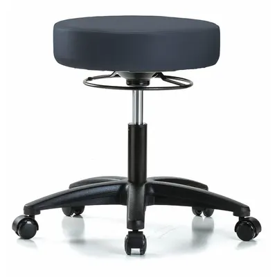 OEM Vinyl Lab Stool, Navy, 18-23 in Height, 17x17 in Seat, Fiberglass Base, 5 Glides - Vinyl Lab Stools
