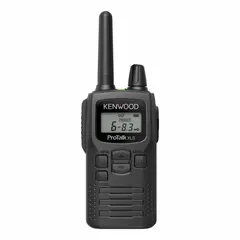 The KENWOOD PKT-300K is an analog UHF handheld two-way radio with 2W output and 16 channels. It features an alphanumeric display, VOX capability, and a waterproof design, with up to 14 hours of battery life. Suitable for business and industrial communication in environments such as warehouses, construction sites, and event management.