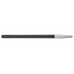 Chipping chisel bit for SDS-Max hammer drills, with a 1-inch head width and 12-inch overall length. Features a 45/64-inch shank diameter and hex shank size. Used for chipping and scaling concrete, masonry, and stone in demolition and renovation work.