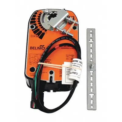 Belimo Actuator: Dampers, Proportional, Spring Return, 35 in-lb, 24V AC/DC, Hardwired - Fail-Safe Actuators with Spring Return