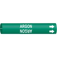 Pipe Marker: Argon, Green, White, Fits 1 1/2 to 2 3/8 in Pipe O.D., 1 Pipe Markers, With Arrows (MPN 4006-B)