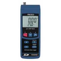 Handheld multiparameter meter configured for temperature measurement. Includes batteries; electrodes and reagents are sold separately. Suitable for water testing in laboratory and field applications where temperature monitoring is required.
