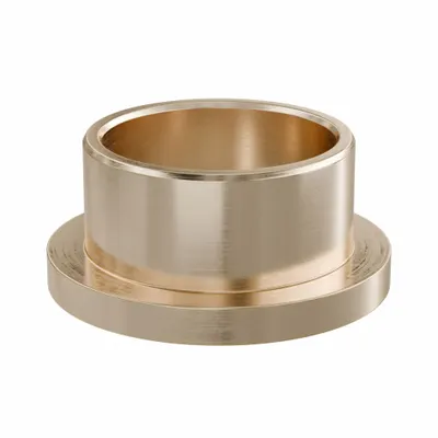 BUNTING BEARINGS Flanged Sleeve Bearing: Bronze, SAE 841, 3/4 in Bore, 7/8 in OD, 1/2 in Lg - Lubricated Food-Grade Metallic Flanged Sleeve Bearings