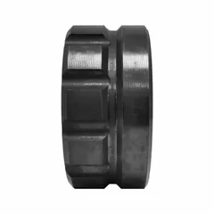 Flush collar for securing and aligning dies in impact wrenches during thread cutting or forming. Accommodates thread sizes from 5/8 in to 1 in, supporting both Metric and UNC standards. Suitable for industrial metalworking applications requiring precise thread engagement on pipes or studs.