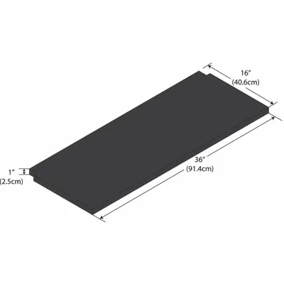 INSTOCK Notched Shelf: 36 in Overall Lg, 16 in Overall Wd, 1 in Overall Ht, Phenolic - Lab Shelves & Components