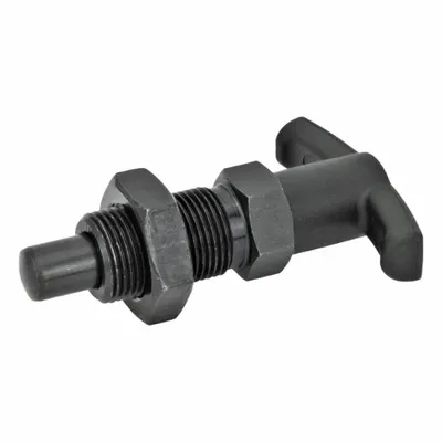 JW WINCO Nonlocking T-Handle Indexing Plunger with Jam Nut, M16x1.5, 8.5-26 N - Nonlocking T-Handle Indexing Plungers with Jam Nut