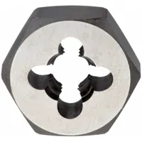 CLEVELAND Hex Threading Die: M5x0.8 Metric, 19/32 in Hex Wd, Carbon Steel (MPN C65580)