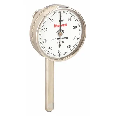 STARRETT Continuous Reading Flat Back Dial Indicator - Continuous Reading Flat Back Dial Indicators