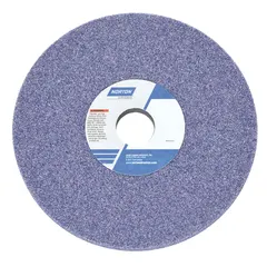 Type 1 straight grinding wheel, 8" diameter, 1/2" thickness, 1 1/4" arbor hole. Specification 32A46-JVBE with J hardness. Sold in a 5-pack. Suitable for moderate-to-heavy grinding of tool steels in metalworking applications.