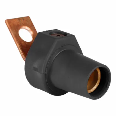 LEVITON Single Pole Receptacle: Black, Straight Taper Nose Mating - Receptacles with Bus Bar Terminations