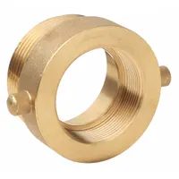 This brass rigid adapter connects NPT threaded pipe to NH (National Hose) threads for fire hydrant and standpipe applications. Straight configuration with 2 in NPT male and 2-1/2 in NH female connections. Suitable for firefighting, industrial water supply, and emergency response systems