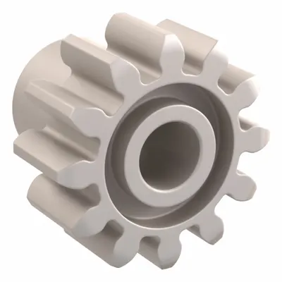 KHK GEARS Spur Gear: Module m 1, 12 Teeth, 4 mm Bore Dia, Duracon, 20° Pressure Angle - Metric Spur Gears with Standard Hub