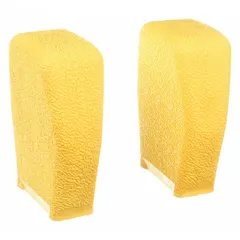 This yellow end cap is a replacement component for extension ladders, designed to fit the FE3200 series. It protects the bottom of the ladder rail from wear and damage during use.