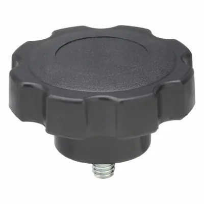 INNOVATIVE COMPONENTS Hand Knob: 8 Point, Plastic w/ Steel Thread, 5/16"-18 Thread - 8-Arm Knobs with Threaded Stud