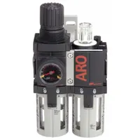 ARO Filter/Regulator/Lubricator: 1/4 in NPT, 44 cfm, 150 psi Max Op Pressure, 5 micron, 1000 Series (MPN C38121-600)