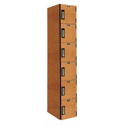 HALLOWELL PHL1282-6A-E-FA 6-Tier Solid Plastic Box Locker with - Low-Maintenance Solid Plastic Box Lockers