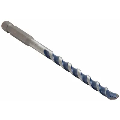 BOSCH Round Hammer Drill: 7/16 in Drill Bit Size, 4 in Max Drilling Dp - Hex-Shank Impact-Rated Concrete & Masonry Drill Bits