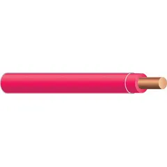 This 18 AWG solid copper building wire is rated for 600 V and intended for general-purpose wiring in dry locations. Suitable for branch circuits, lighting, and control wiring in residential and commercial buildings. Red insulation, 500 ft length, single conductor.