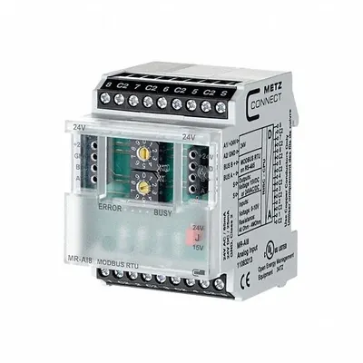 METZ CONNECT Modbus Module: C-Logline, Modbus RTU, DIN Rail Mounting, 11083213 - Modules for Metz Connect Controllers