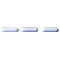 Micro stir bar for agitating small liquid volumes in vials or microtubes. Made of Alnico for strong magnetic coupling. Autoclavable white finish. Dimensions: 8 mm length, 3 mm diameter.