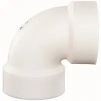 90 Degrees Elbow: Polyvinylidene, 3 in x 3 in Fitting Pipe Size, Schedule 40, White, Coupling (MPN 726200)