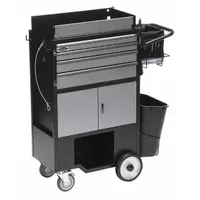 FLEXCART Tool Utility Cart: Black / Silver Drawer, 37 1/2 in Wd, 14 1/2 in Dp, 45 in Ht, No Lid (MPN FC-400LENT)