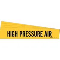 Pipe Marker: High Pressure Air, Yellow, Black, Fits 2 1/2 to 7 7/8 in Pipe O.D., 5 PK (MPN 7135-1-PK)