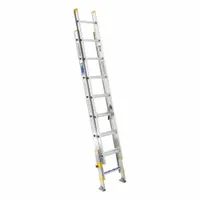 WERNER Extension Ladder: 16 ft Ladder Size, Aluminum, 250 lb Load Capacity, 32 lb Wt, 2 Sections (MPN D1816-2EQ)