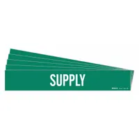 Pipe Marker: Supply, Green, White, Fits 8 in and Larger Pipe O.D., 1 Pipe Markers, 5 PK (MPN 7282-1HV-PK)
