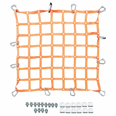 US NETTING Hatch Safety Netting for Workers, 5 ft L, Orange, ANSI