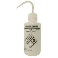 APPROVED VENDOR Wash Bottle: 500 mL, Distilled Water, Narrow, Std Spout Spout, White, 75 mm Body Dia (MPN 24J894)