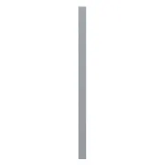 This pilaster is a structural component for bathroom partitions, constructed with a polymer inner core and a pebble-textured gray finish. It measures 82 inches in height, 4 inches in width, and 1 inch in thickness. Suitable for use in commercial restroom partition systems.