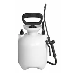 This handheld sprayer features a 1-gallon poly tank and operates at 45 psi, delivering a maximum spray distance of 19 7/10 feet. It is chemically compatible with cleaners and degreasers, making it suitable for applying these solutions in industrial cleaning, maintenance, and surface preparation tasks.