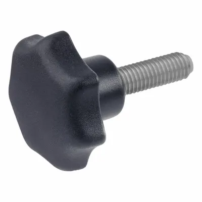 JW WINCO Nonmarring 7-Arm Knob with Threaded Stud, Plastic w/ SS Thread - Nonmarring 7-Arm Knobs with Threaded Stud