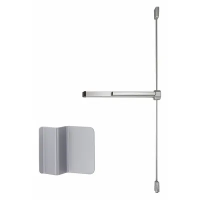 VON DUPRIN 22DT-4-SP28 Rim Exit Device with Touchbar, Aluminum, Dummy Pull - Rim Push Bars
