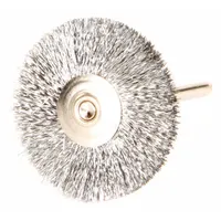 WEILER Wire Wheel Brush: Crimped Steel, 1 1/4" Dia x 3/16" Wd, 1/8" Shank, 0.005" Fill (MPN 91215)