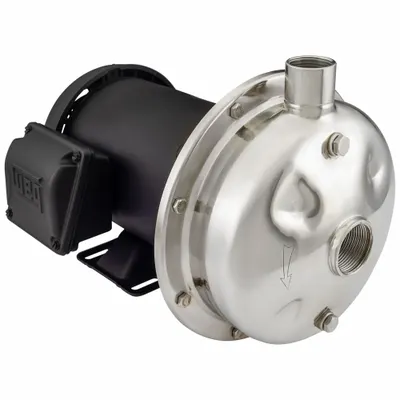 AMERICAN STAINLESS PUMPS Centrifugal Pump: 3 hp, 230V AC, 150 ft Max Head, 1 1/4 in - 2 to 3 HP Straight Centrifugal Pumps
