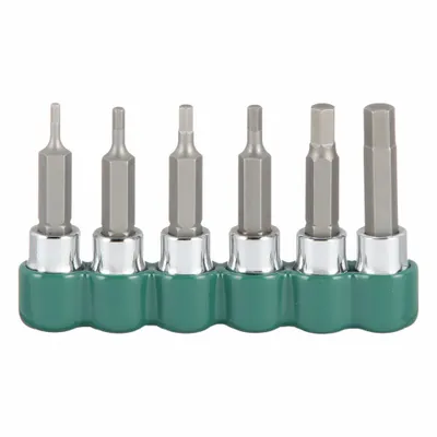 SK PROFESSIONAL TOOLS Socket Bit Set: 1 - 25 Pieces, 1/4 in Drive Size, 6 Pieces - Hex Bit Socket Sets