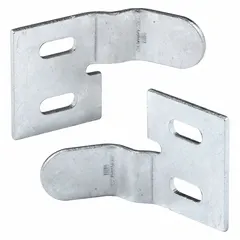 Surface-mount bracket for aligning and stabilizing bypass or sliding closet doors. Supports up to 100 lb per pair. Sold as 1 pair. Used in residential and light commercial applications to prevent door sway.