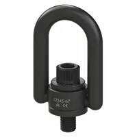 ADB HOIST RINGS Hoist Ring: Pivot/Swivel, Black Oxide-Coated Steel, M24-3.00, Max. 9,255 lb (MPN 34103)