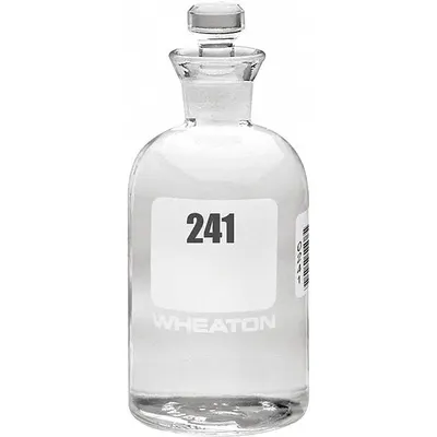 WHEATON Bottle: 300 mL, Stopper, 165 mm, Colorless, # Sequence: 241-264 - Glass Lab BOD Bottles